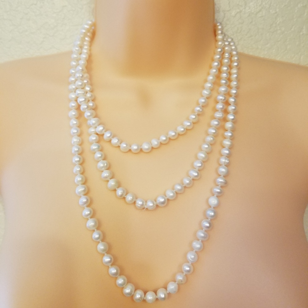 Necklace bundle pearl amythest crystal